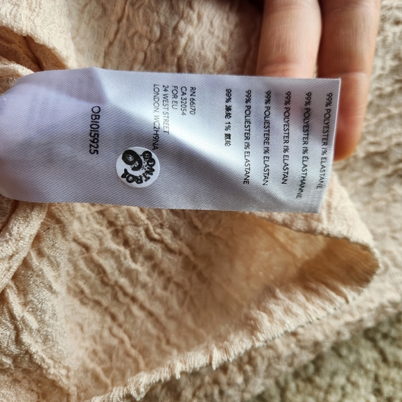 FREE PEOPLE Ela Mock Neck Puff Sleeve Cream Blouse Medium - Picture 6 of 6